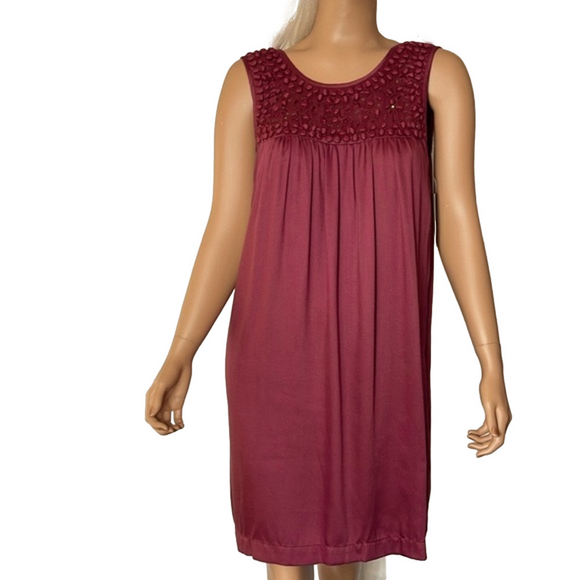 Sigrid Olsen Dresses & Skirts - SIGRID OLSEN Signature Beaded Sequin Rosewood Viscose Sleeveless Dress Medium